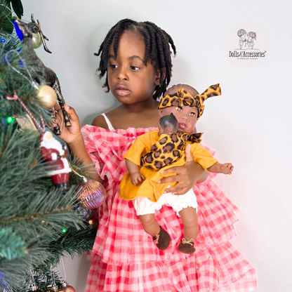 Handcrafted Alika Doll with Baby (3730) by Nines d&