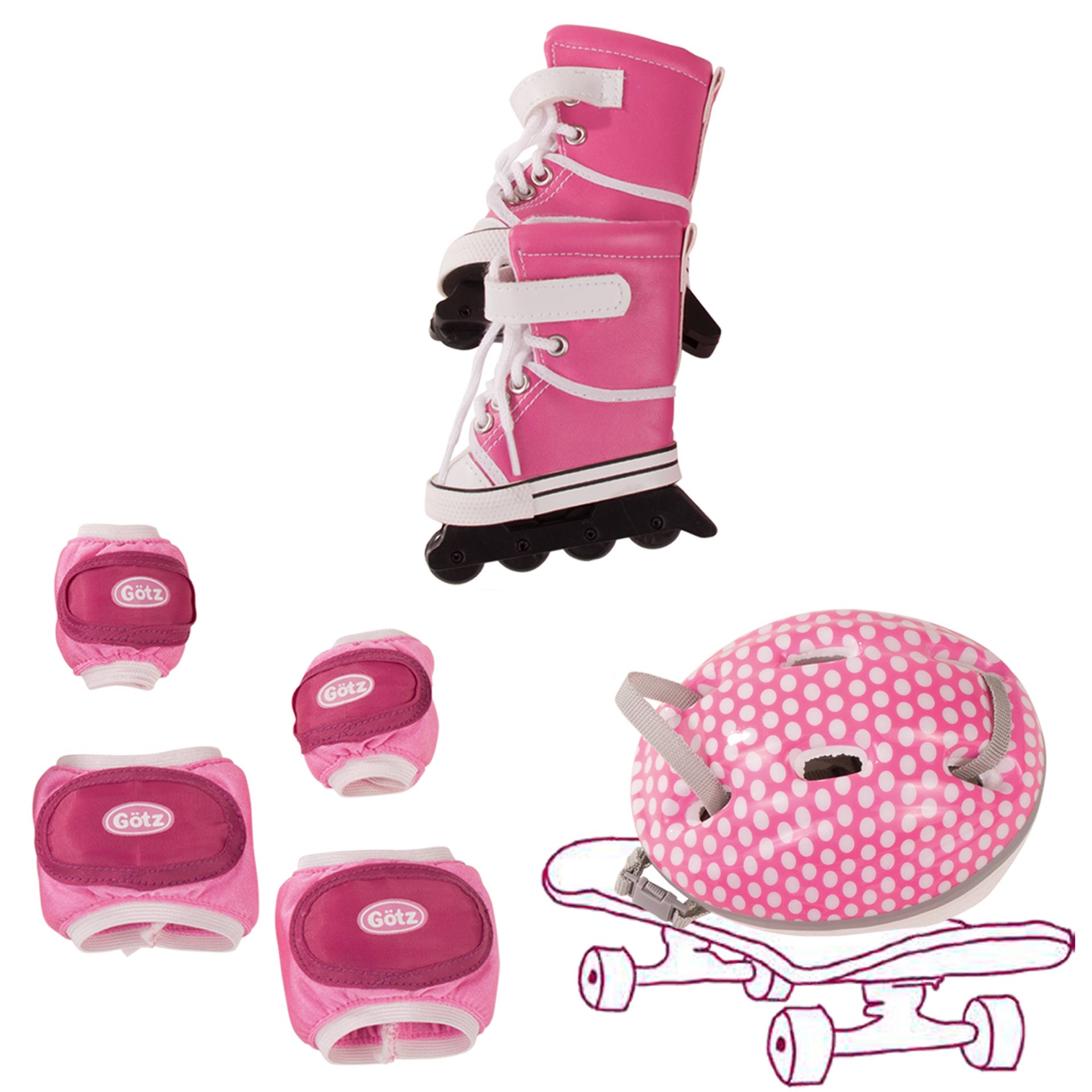 Inline Skates Set size XL for Gotz Standing Doll