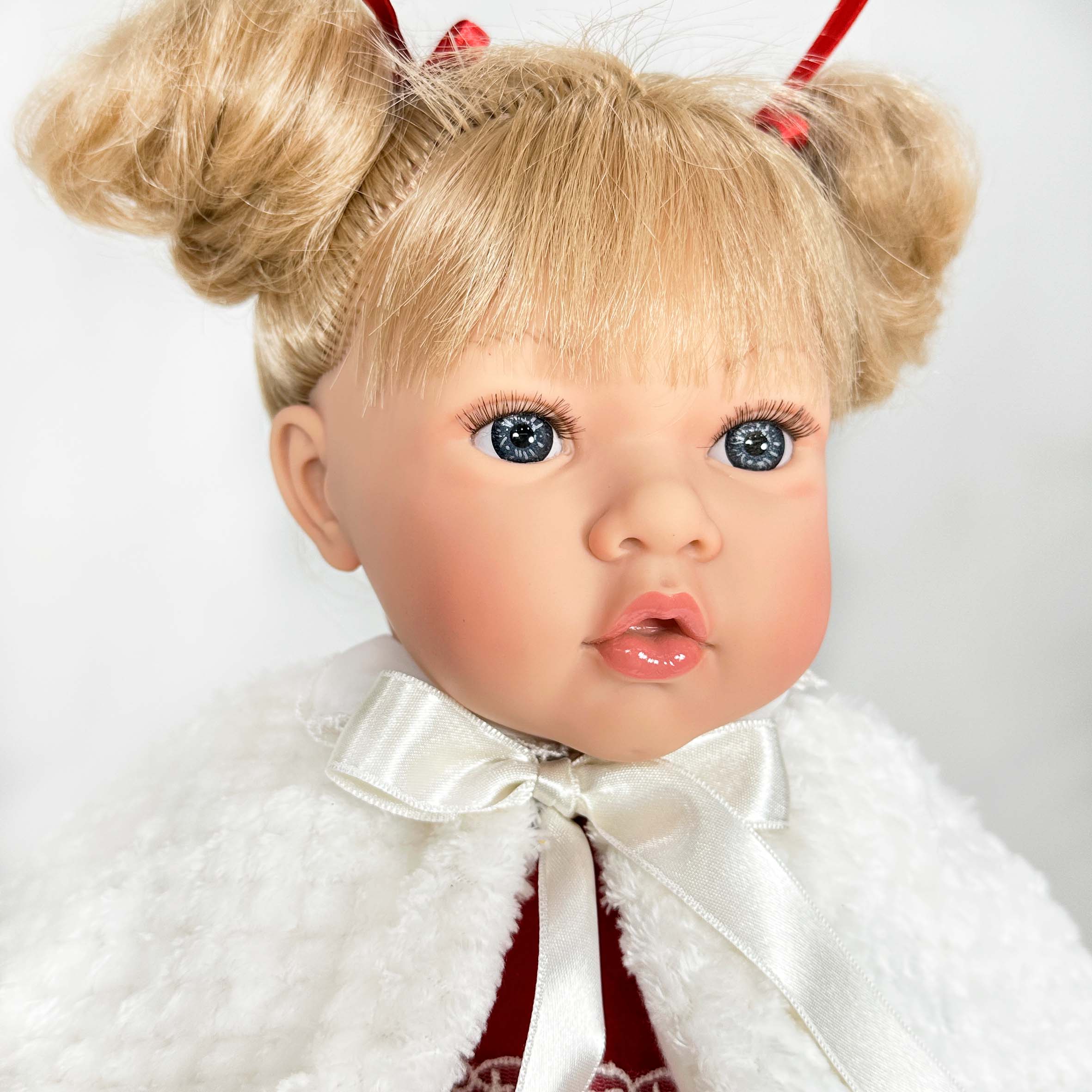 Handcrafted Susette Vermilion Christmas Doll by Nines D&