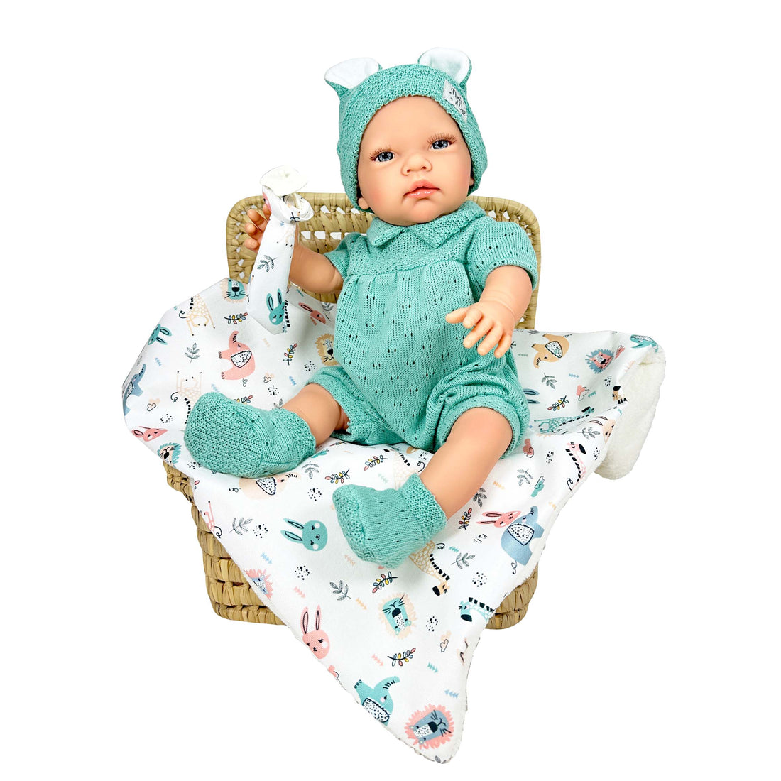 Handcrafted Rubi Wool Green Doll by Nines D&