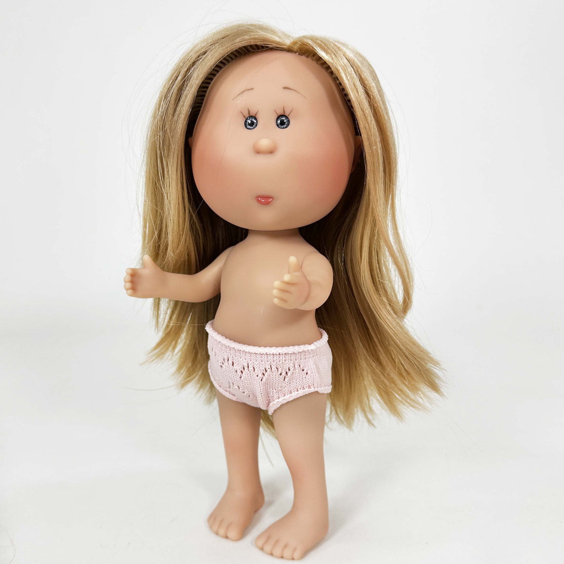 Handcrafted Little Mia Doll to dress blonde (3199_03) by Nines D&